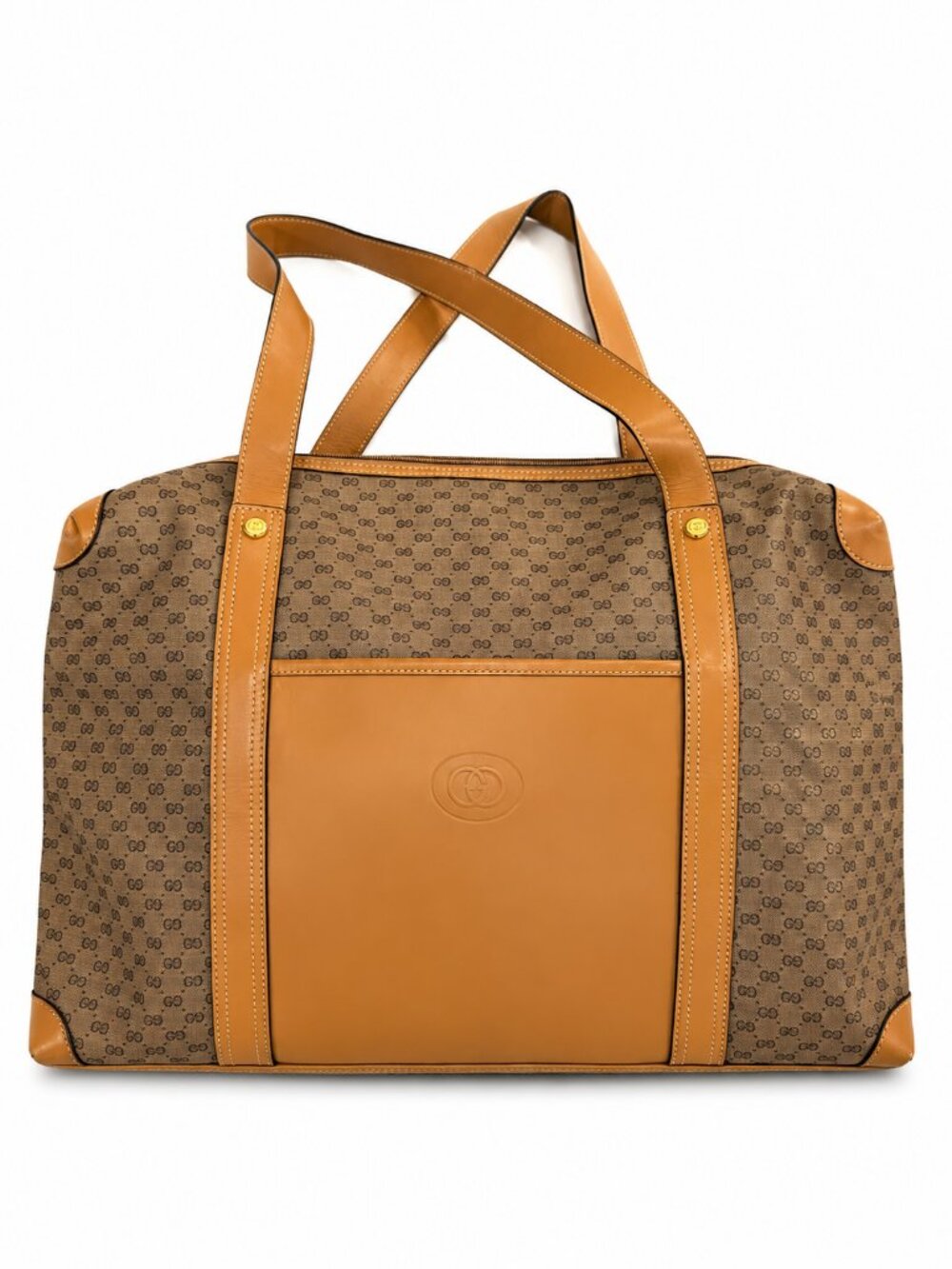 Vintage Gucci GG Monogram Hand Bag / Duffle / Tote